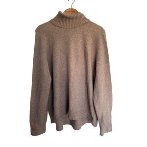 J Crew Womens LG Beige Alpaca Wool Blend Turtleneck Sweater